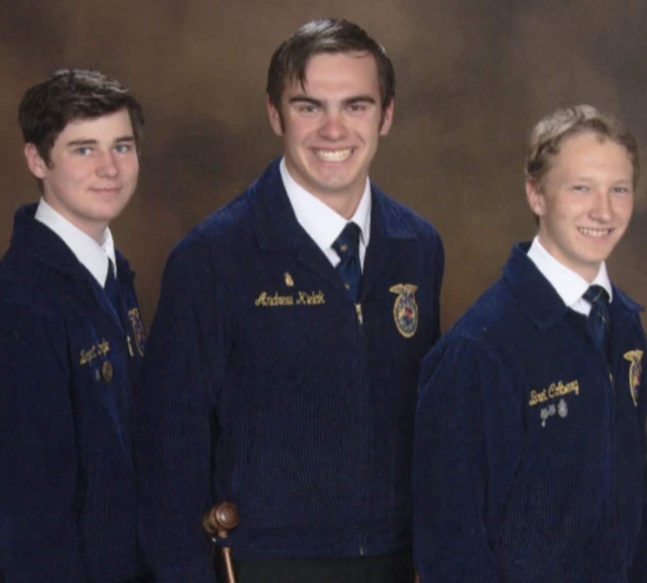 Andrew "Ranger" Kielak (center) was inspired to give back due, in part, to his experiences as a California FFA member and alumnus.